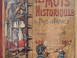 un vieux livre sur lequel figure l'image d'un homme tenant un couteau