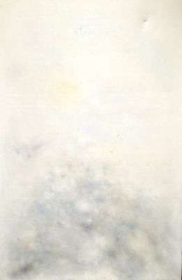 un tableau représentant un homme à cheval sur une plage