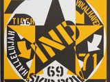 une image représentant une affiche noire et jaune avec une étoile au centre