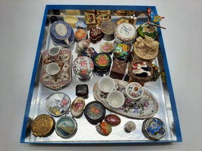 a tray that has a lot of different items on it