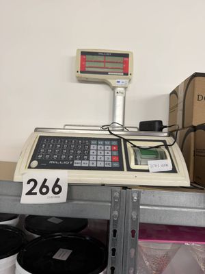une photo d'une balance posée sur une étagère dans un magasin