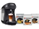 Machine à café Tassimo avec deux sachets de café Tassimo