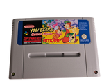 a nintendo game on a white surface with a sticker on it