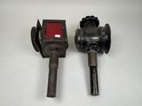 two different types of valves on a white surface