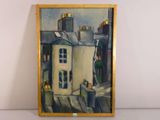 une image représentant une peinture d'une maison sur un fond blanc