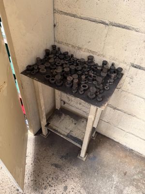 a small table with a bunch of nuts on it