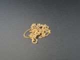 un collier en or orné d'un lion, sur un fond noir