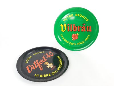 Deux plateaux : - "Votre brune VILFORT 40 la bière qui récon…