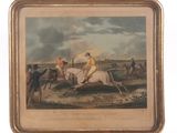 tableau représentant un homme à cheval, avec d'autres hommes en arrière-plan