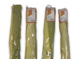 three bags of food sitting next to each other on top of a white surface