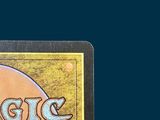 the back of a magic the gathering card with a blue background
