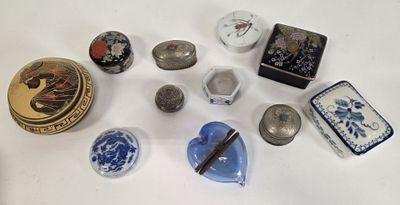 a white table with a lot of different items on it