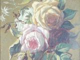 un tableau représentant un bouquet de fleurs accroché au mur
