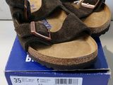 a pair of sandals that are on top of a box