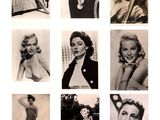 several black and white photos of a woman posing for a picture