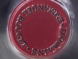 a close up of a wine bottle with a label on it