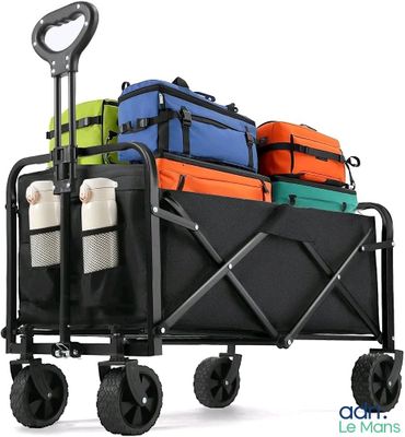 une photo d'un break noir rempli de nombreux bagages