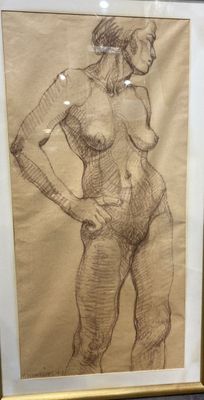 École XXème. PERRETGASSIER ? PORTRAIT DE FEMME, étude, signé…