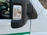 a white truck with a green stripe on the side of it