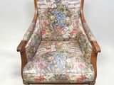 an image of a chair with floral upholstered upholstered back