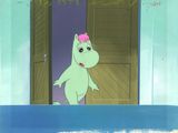 an image of a cartoon dinosaur standing in front of a door