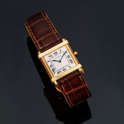 CARTIER TANK CHINOISE QUARTZ Montre-bracelet de forme en or … - Photo 1