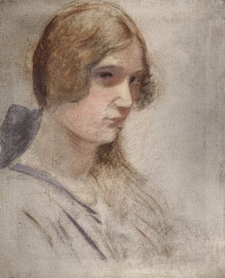 portrait of a woman with a bird on her shoulder