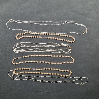 Lot de 6 colliers en perles fantaisie et perles d'eau douce,…