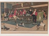 painting of a group of people sitting around a table in a room