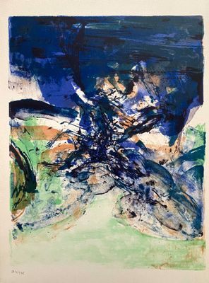une image représentant un tableau aux couleurs bleues et vertes