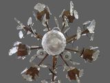 chandelier made of glass and metal with flowers and leaves
