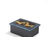 a box with two birds on it on a white background