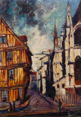 -        Lot de tableaux comprenant : ECOLE MODERNE (XXe), « Bouquet » - Photo 1