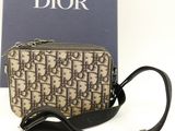 Sac à bandoulière Christian Dior beige et noir
