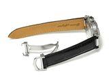 a close up of a watch strap with a buckle on it