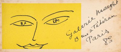une vieille carte postale sur laquelle est dessiné le visage d'une femme