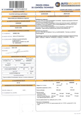 un document contenant la photo d'une voiture