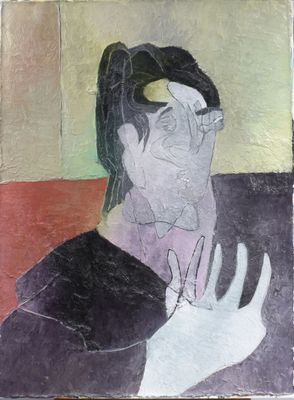 DIROU Marcel (1942-2009) "Le foulard mauve" - Photo 1