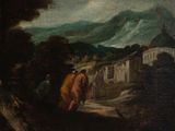 an image of a painting of a man and a woman in a landscape