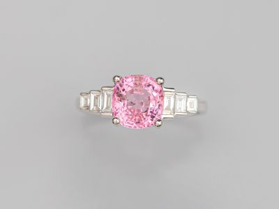 a pink sapphire and diamond ring