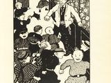 an illustration of a black and white drawing of a group of people