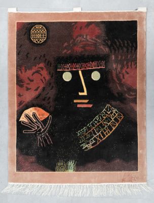 an image of a painting of a man with a face on a wall