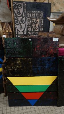 Patrice Moreau (1946-2004) "Pointe en bas" peinture en coule…