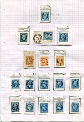 a lot of stamps that are on a sheet of paper