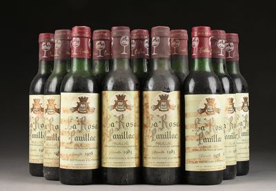 six bouteilles de vin sont alignées sur une table