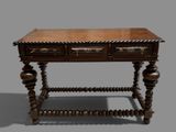 une photo d'une table en bois sur laquelle se trouvent trois tiroirs