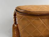 chanel tan quilted leather fanny bag with gold hardware