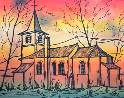 FUSS Henri (1930-1985), L'église de moncheux. - Photo 1