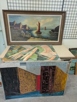 a picture of a box with a painting on top of it