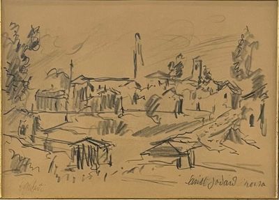 BALDO GUBERTI (1907-1974) Vue du village de Saint Jodard Cra…